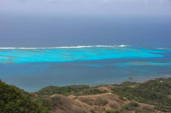 Vita do alto do Morro do Pico, montanha mais alta de Providencia, ilha colombiana no Caribe